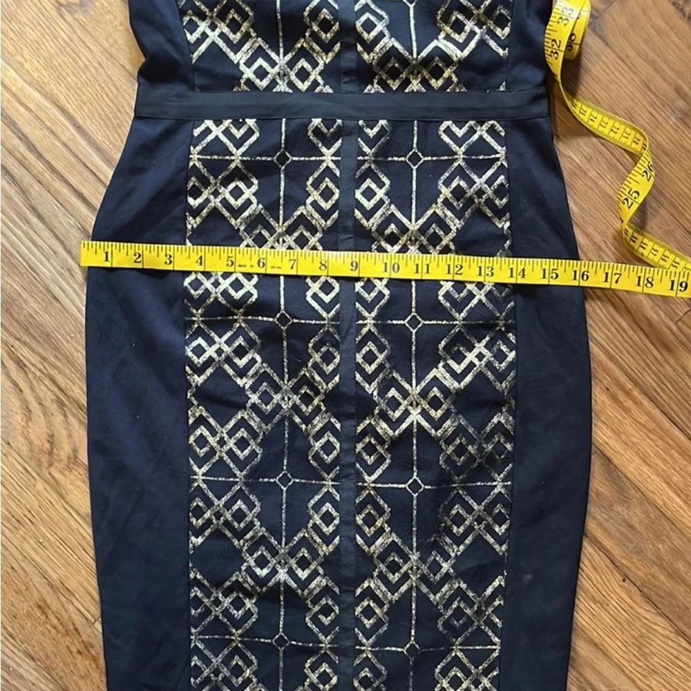 Ted Baker Dresses | Ted Baker Black Mikha Metallic Jacquard Panel Midi - Picture 7 of 8